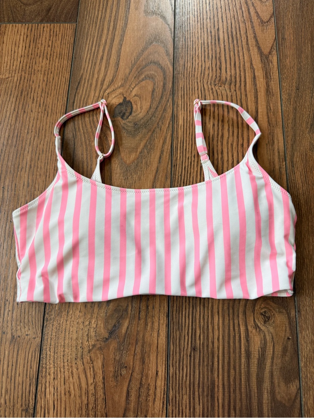 Old Navy Pink and White Striped Bikini Top